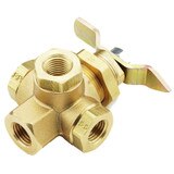 Female to Female - 4-Way - Industrial Ball Valves - Brass